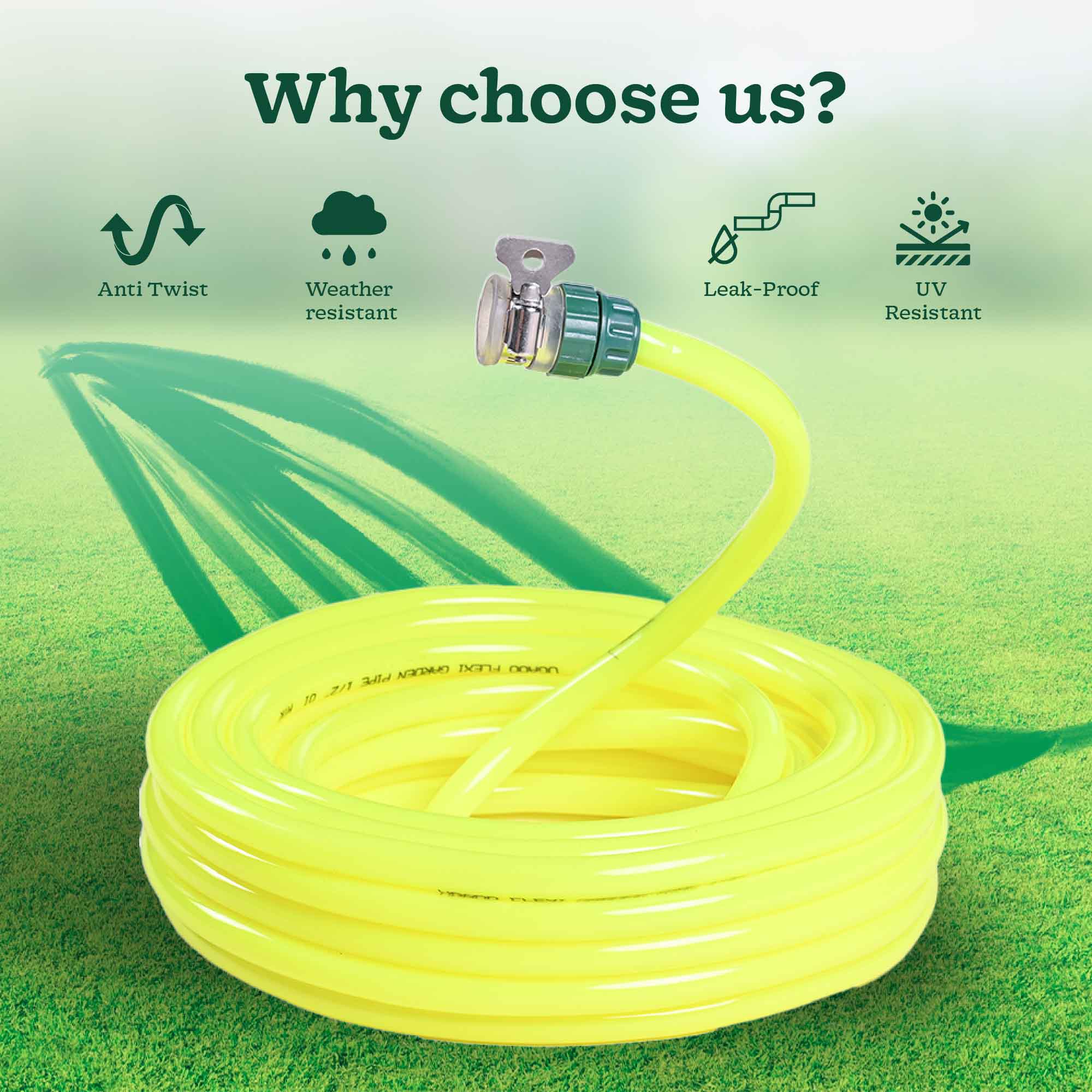 Flexi PVC Pipe 15 Meter with Leak Proof Adapter