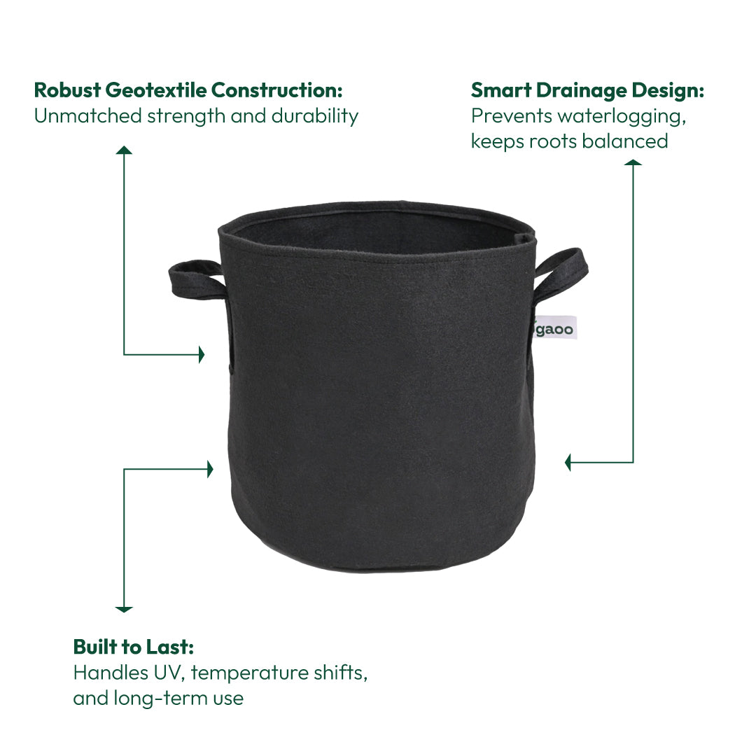 Geo-Fabric Round Grow Bag - 12 in x 12 in (Dia. x Height)