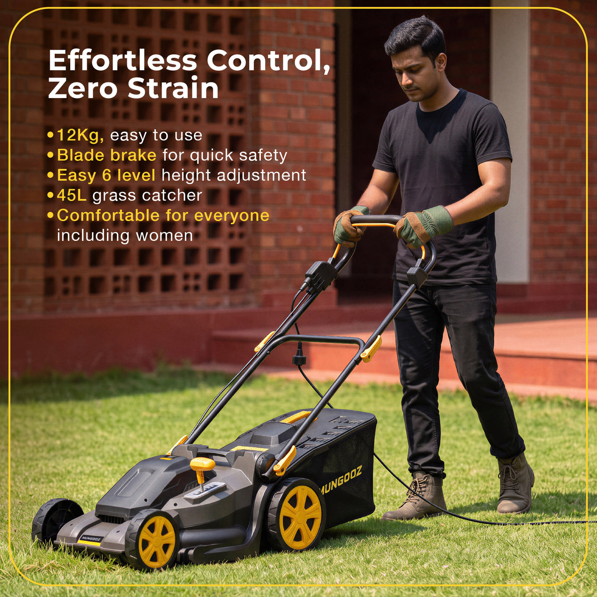Mungooz Electric Lawn Mower 16 in.