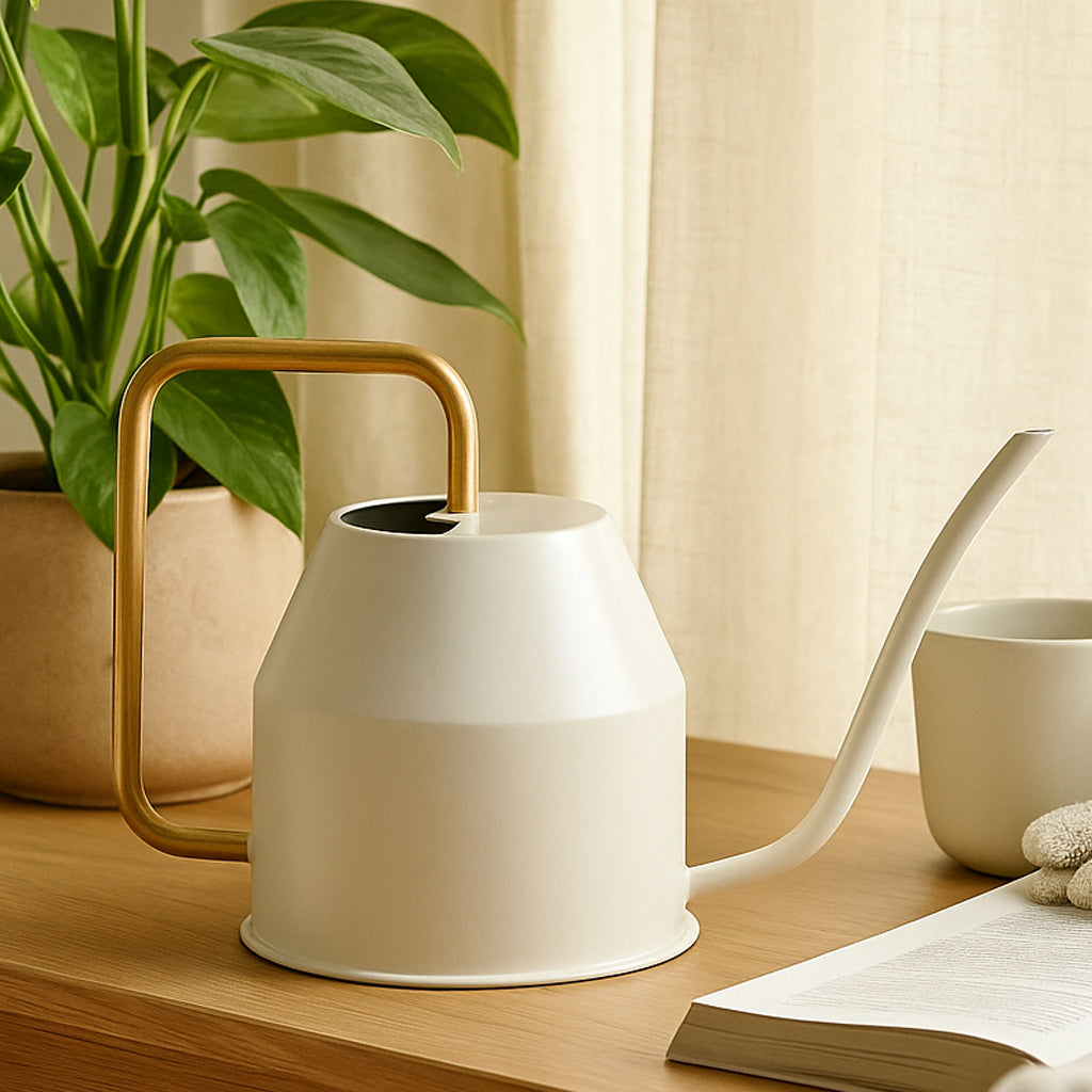 Haifoss Watering Can - Ivory & Gold
