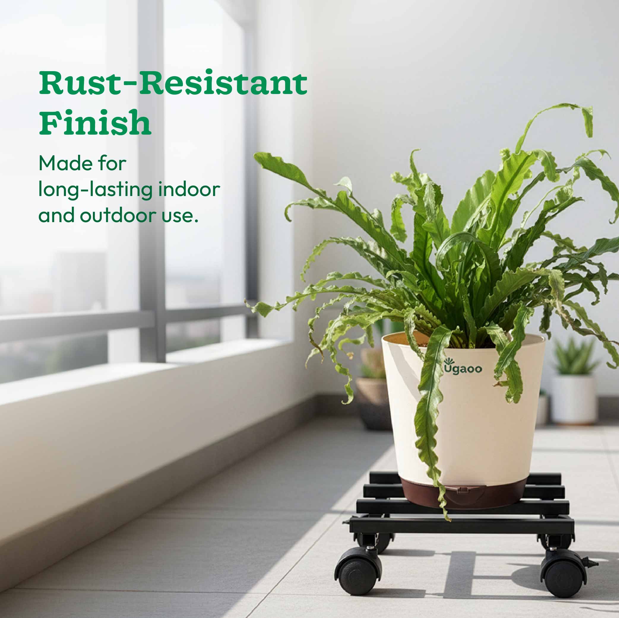 Rolling Plant Stand - Black