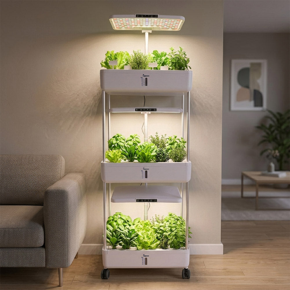 3-Tier Hydroponic Growing System with LED Grow Light
