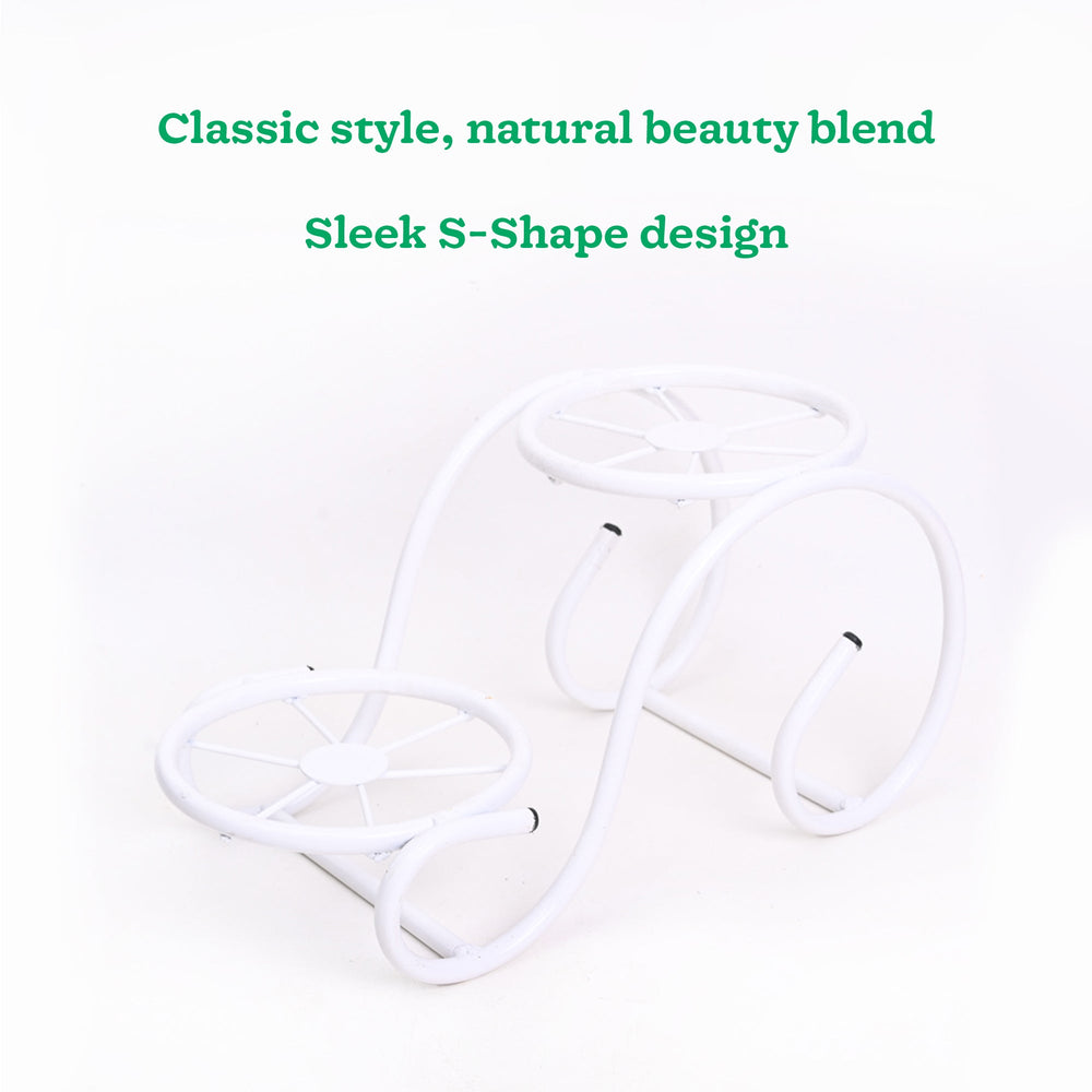 Swirl Decorative Plant stand- Set of 2- White
