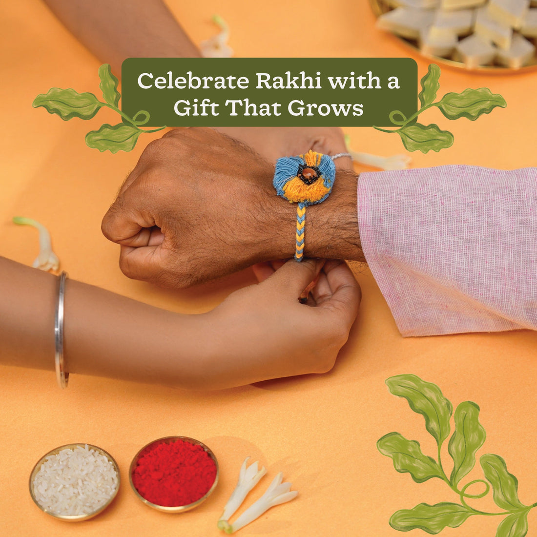 Plantable Seed Rakhi with Amaltash &amp; Amaranth Seeds