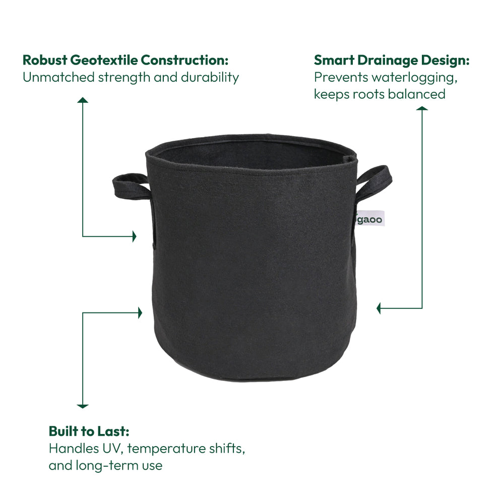 Geo-Fabric Round Grow Bag - 12 in x 12 in (Dia. x Height)