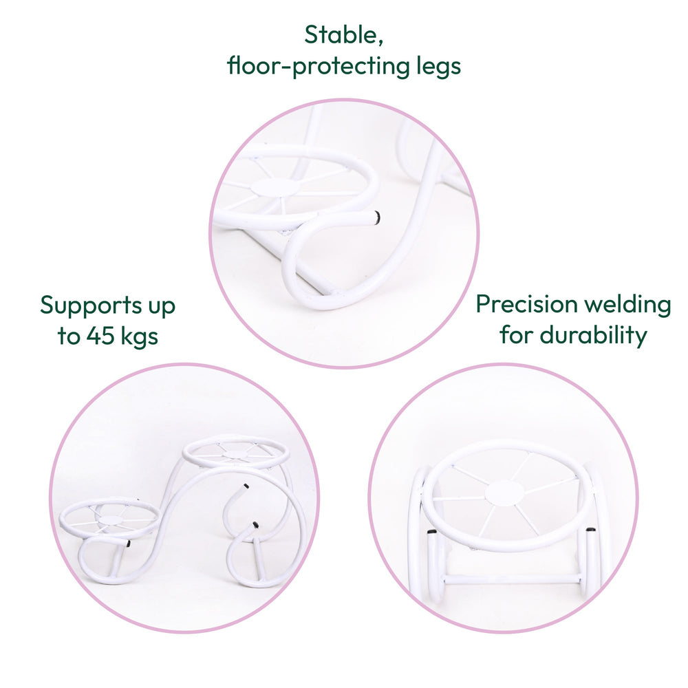 Swirl Decorative Plant stand- Set of 2- White