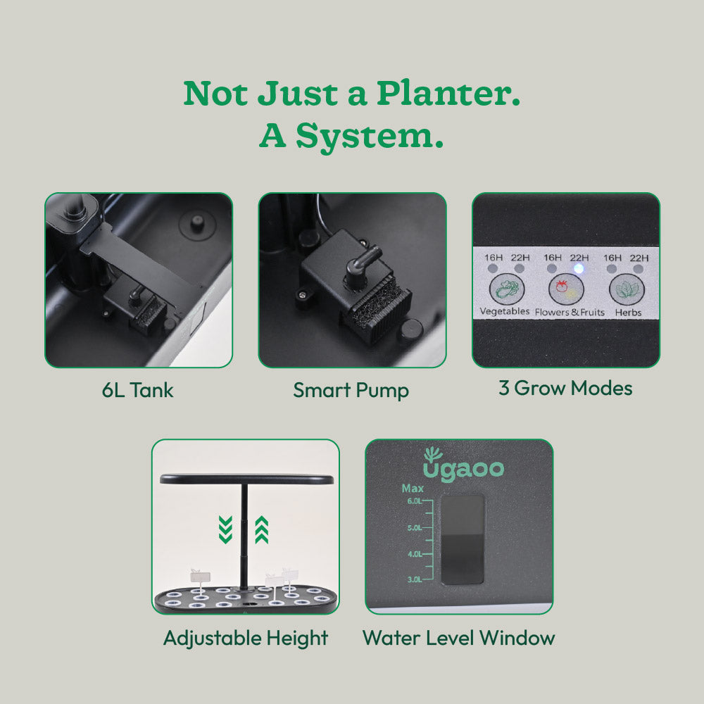 Ugaoo Smart Indoor Hydroponic Planter with LED Grow Light