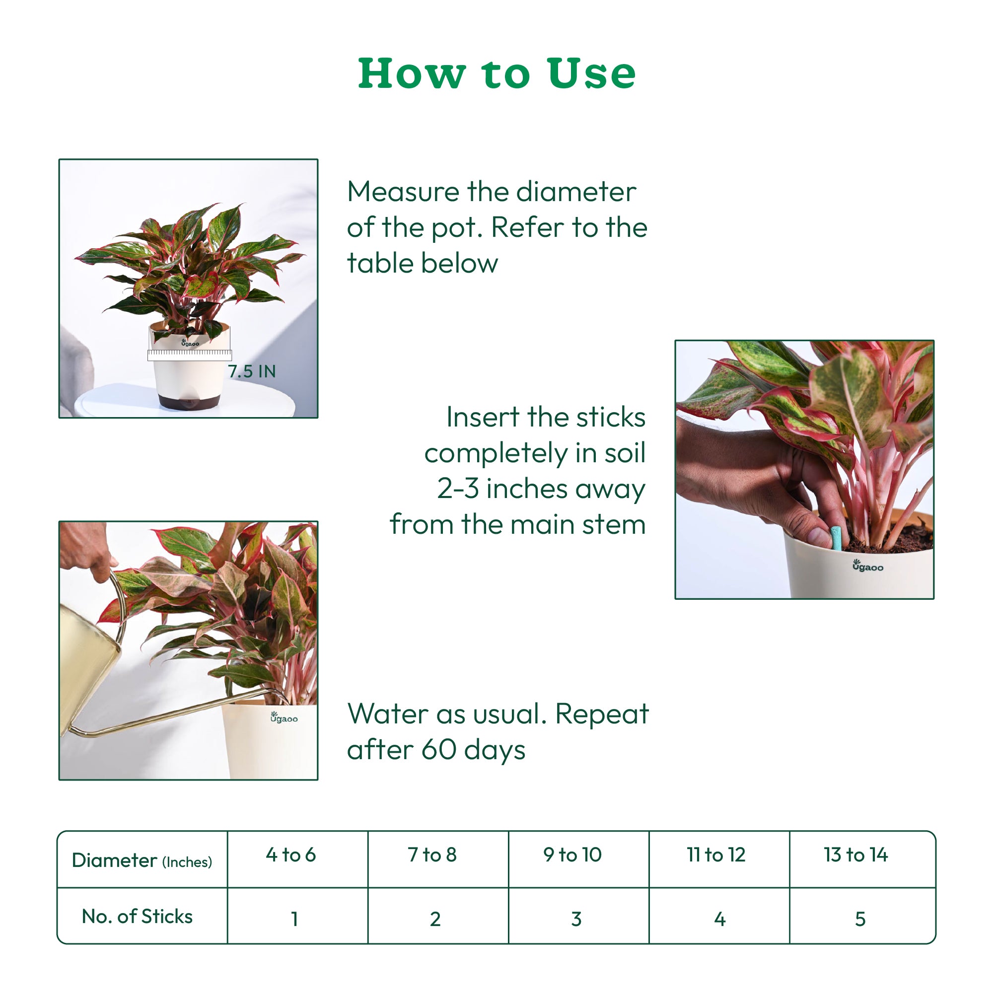 Growing Stick Plant Growth Sticks Pack | Promote Healthy Growth & Blooms – Ugaoo