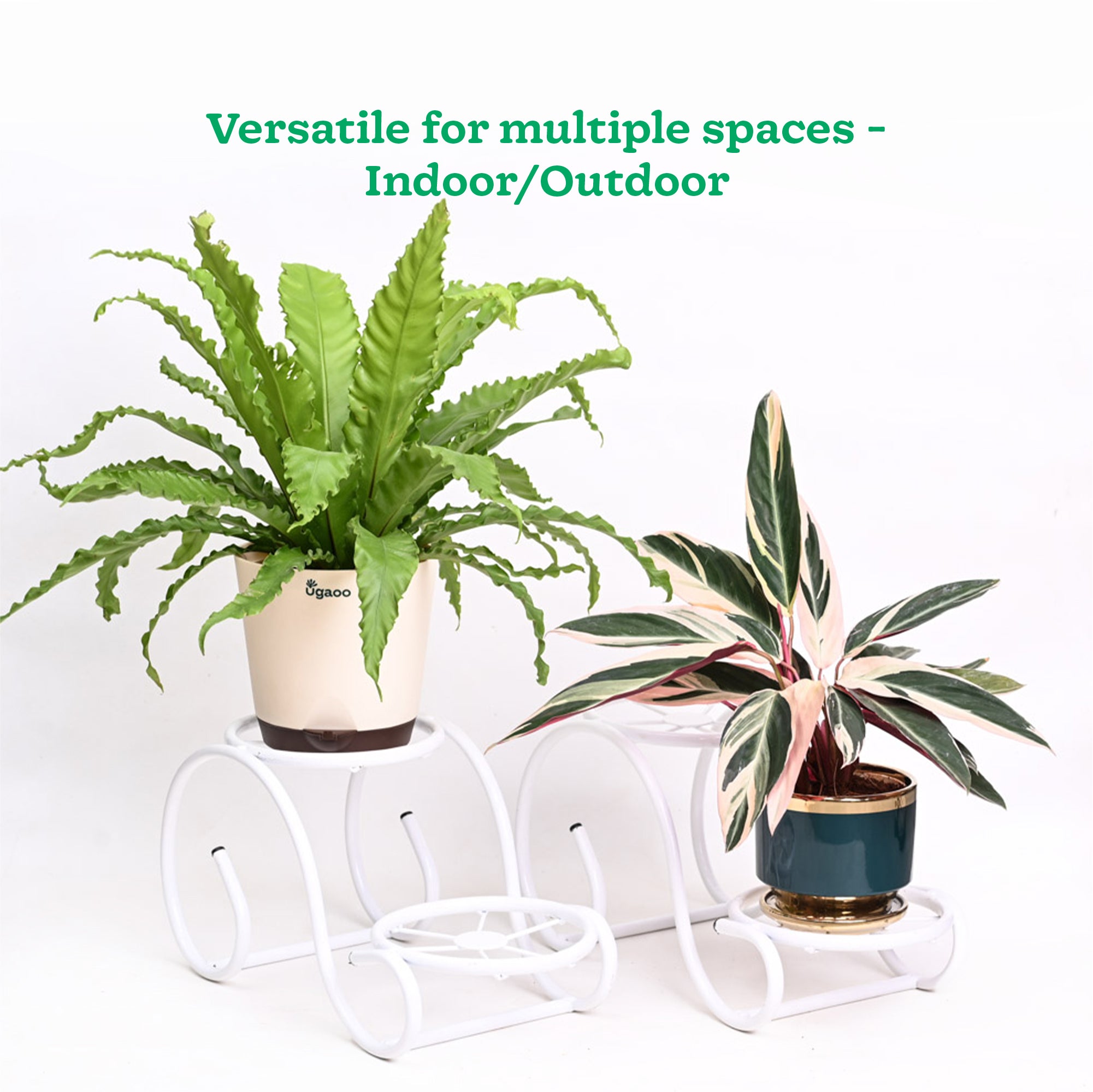 Swirl Decorative Plant stand- Set of 2- White