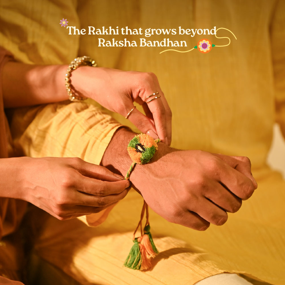 Plantable Seed Rakhi with Cucumber &amp; Amaranth Seeds