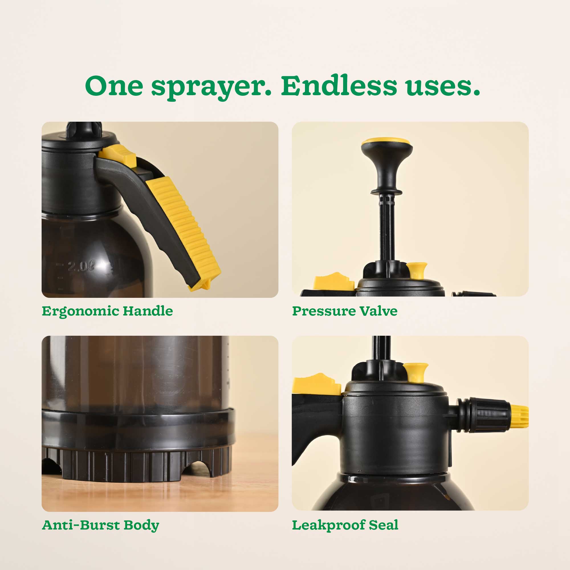 Pressure Spray Pump 2 Litre - Yellow &amp; Black