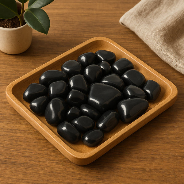 Black Polished Pebbles- 1 Kg