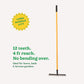 Garden Rake With Long Handle - 12 Teeth - 4 ft