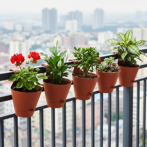 Huka Balcony Railing Planter -Set of 5