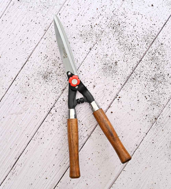 Hedge Shear with Wooden Handle - 10 Inch